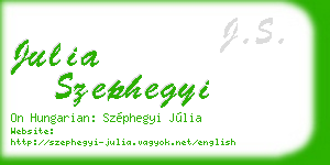 julia szephegyi business card